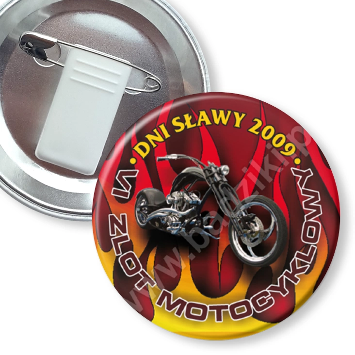 przypinka z żabką i agrafką Dni Sławy 2009