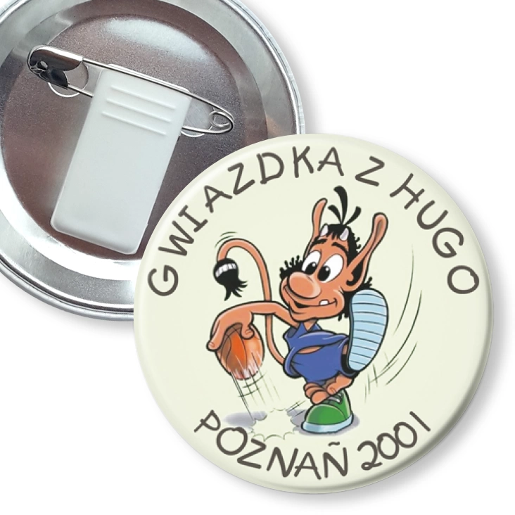 przypinka z żabką i agrafką Gwiazda z Hugo