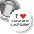 Przypinka z żabką i agrafką I love dziewczyny z Kopernika