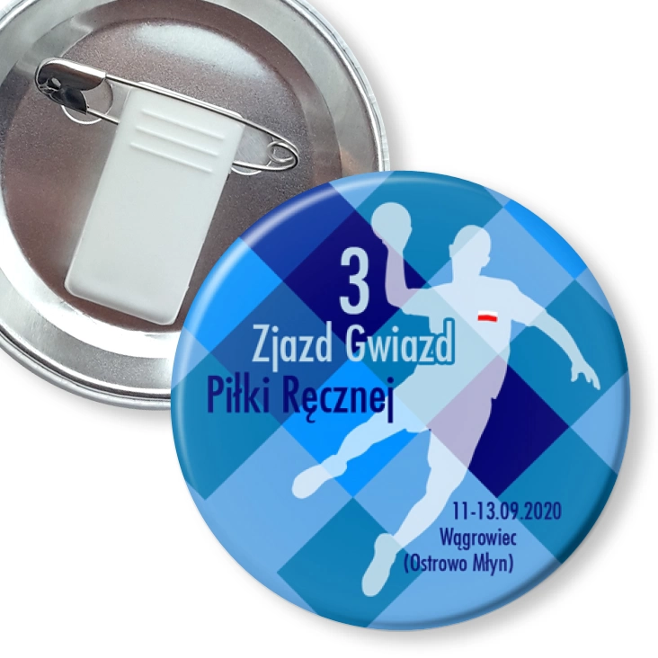 przypinka z żabką i agrafką III Zjazd Gwiazd Piłki Ręcznej