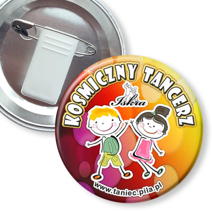 przypinka z żabką i agrafką Iskra - Kosmiczny Tancerz