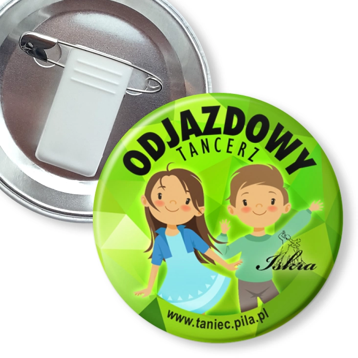 przypinka z żabką i agrafką Iskra - Odjazdowy Tancerz