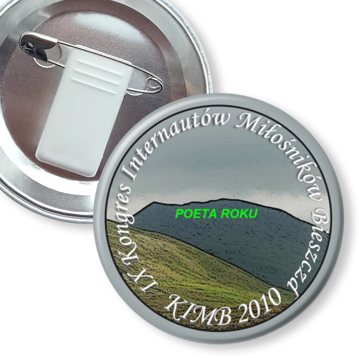 przypinka z żabką i agrafką KIMB 2010 - poeta roku