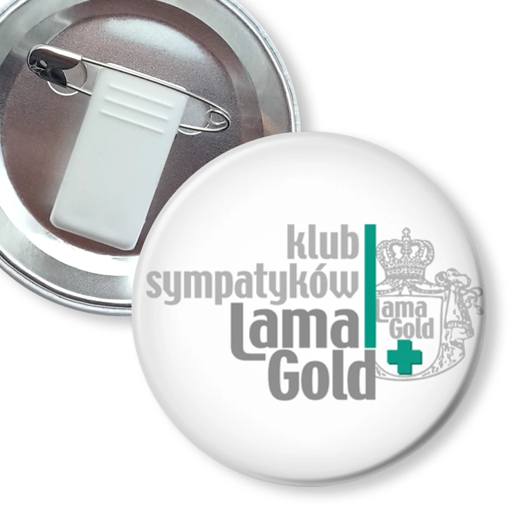 przypinka z żabką i agrafką Lama Gold Poland