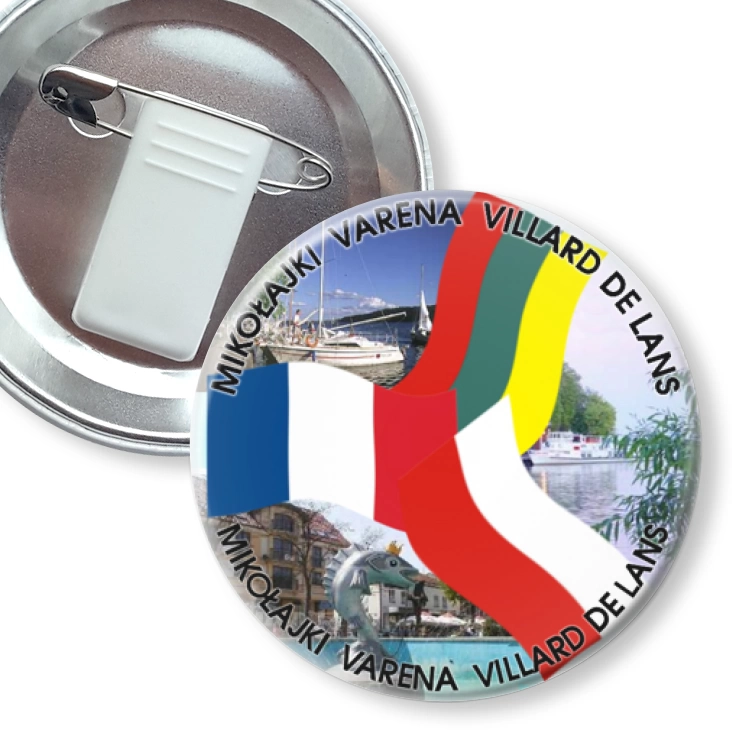 przypinka z żabką i agrafką Mikołajki Varena Villard de Lans