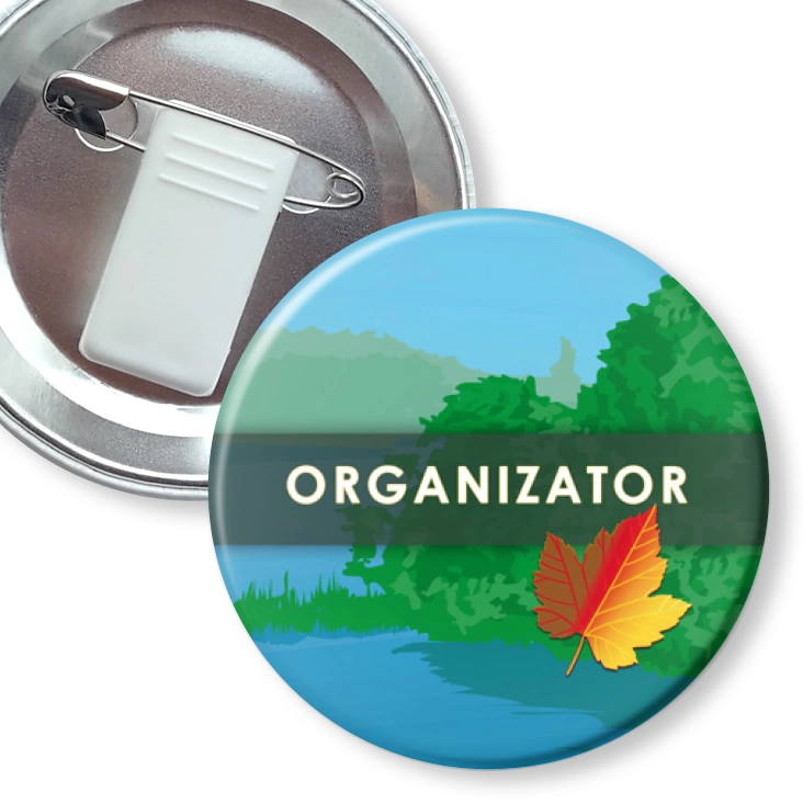 przypinka z żabką i agrafką Organizator