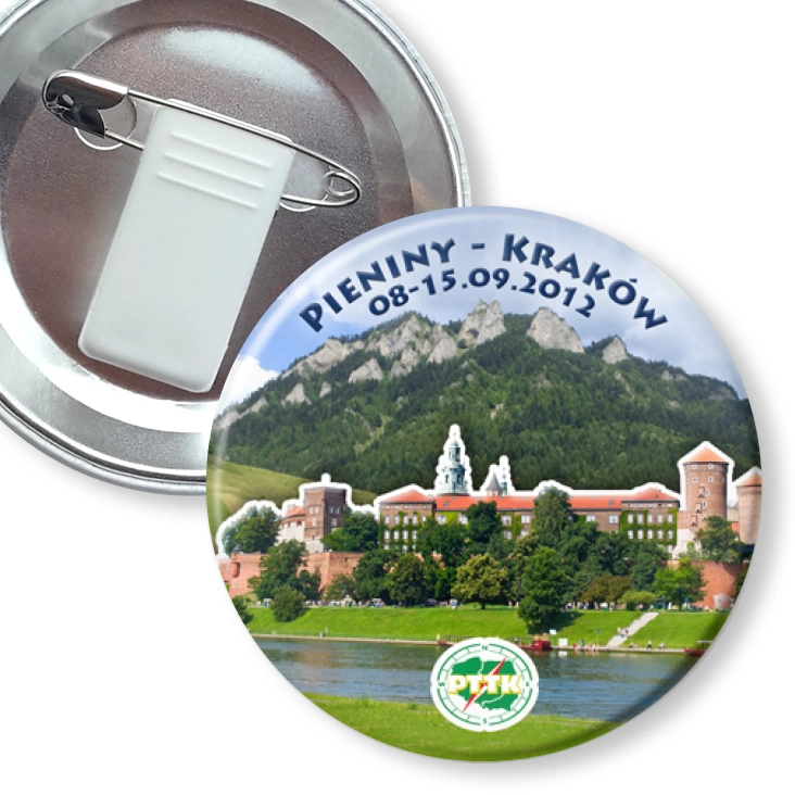 przypinka z żabką i agrafką Pieniny - Kraków