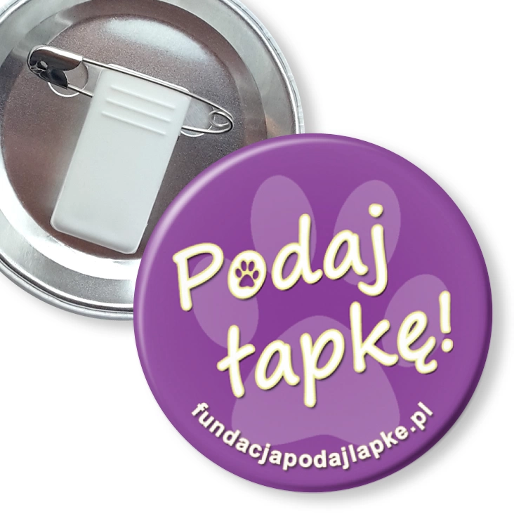 przypinka z żabką i agrafką Podaj łapkę!