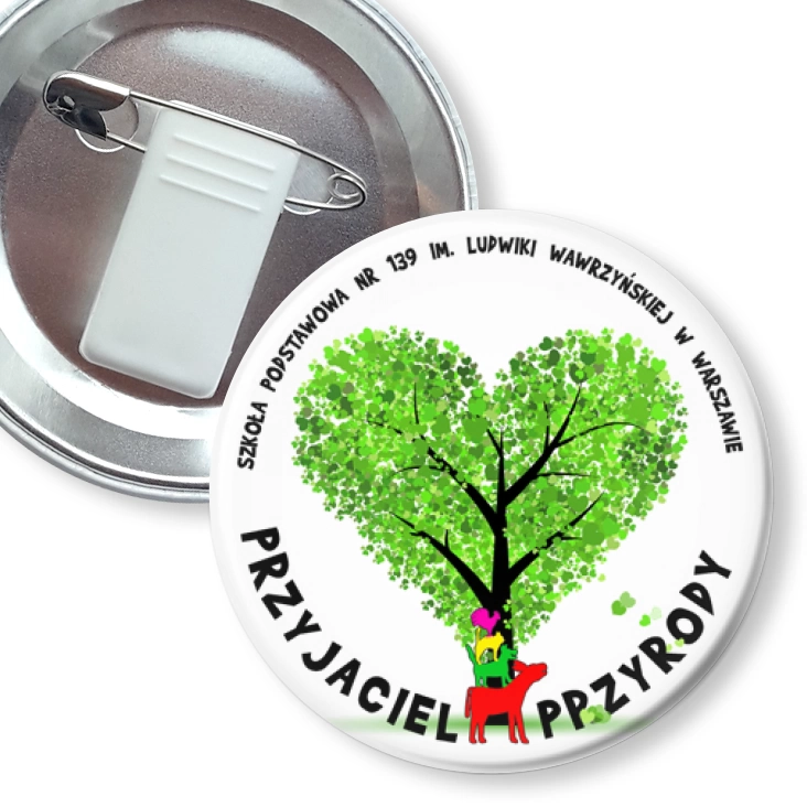 przypinka z żabką i agrafką Przyjaciel Przyrody