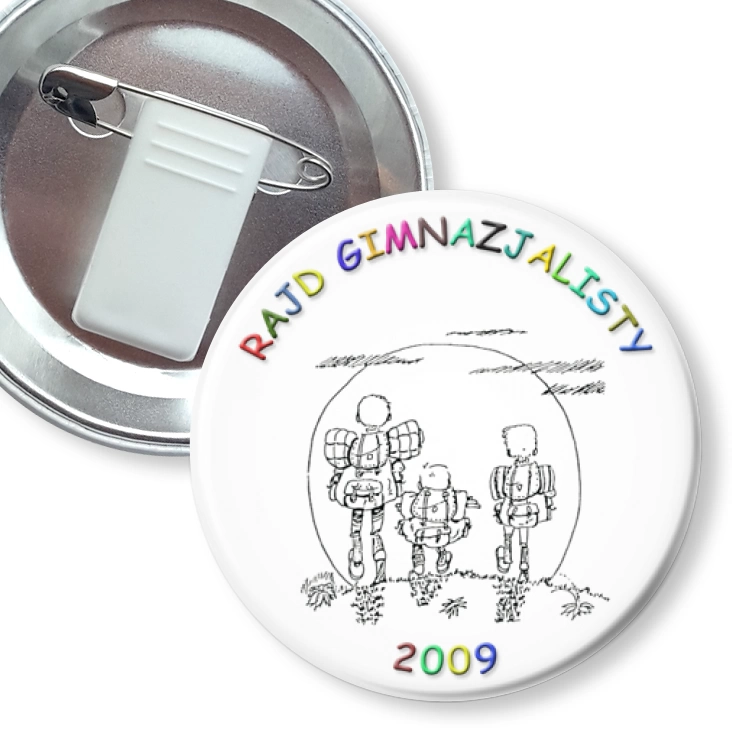 przypinka z żabką i agrafką Rajd Gimnazjalisty 2009