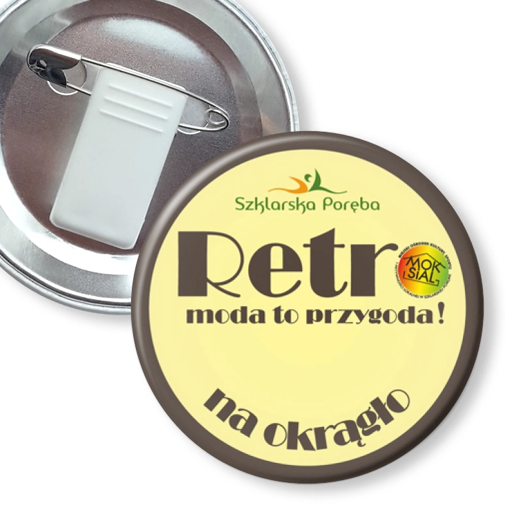 przypinka z żabką i agrafką Retro