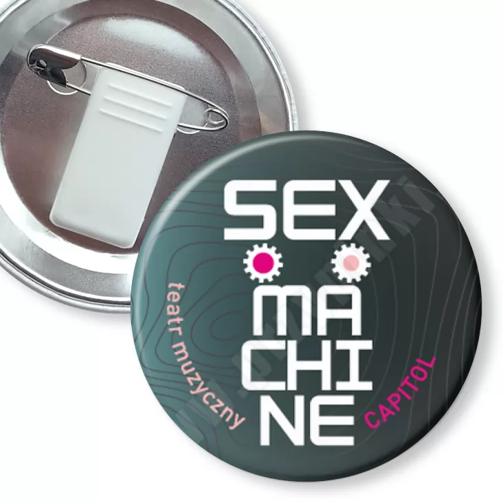 przypinka z żabką i agrafką Sex Machine