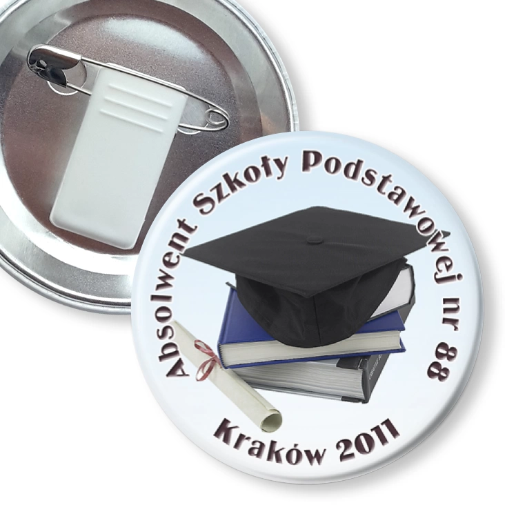 przypinka z żabką i agrafką SP 88 - Absolwent 2011
