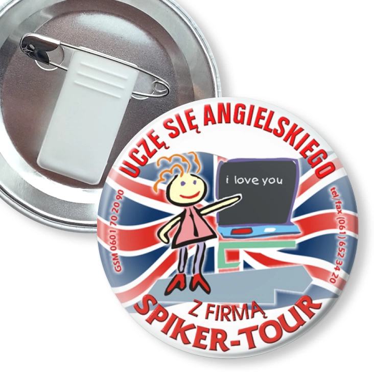 przypinka z żabką i agrafką Spiker-Tour