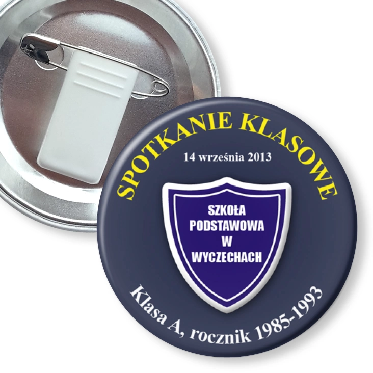 przypinka z żabką i agrafką Spotkanie klasowe