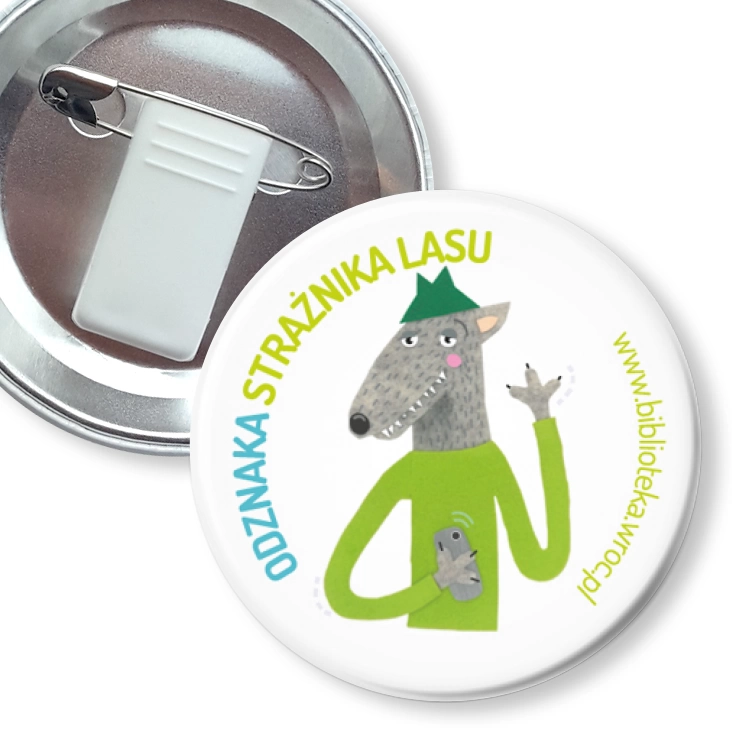 przypinka z żabką i agrafką Strażnik lasu