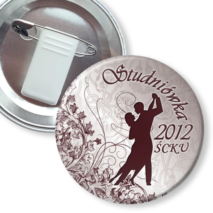 przypinka z żabką i agrafką Studniówka 2012 - ŚCKU