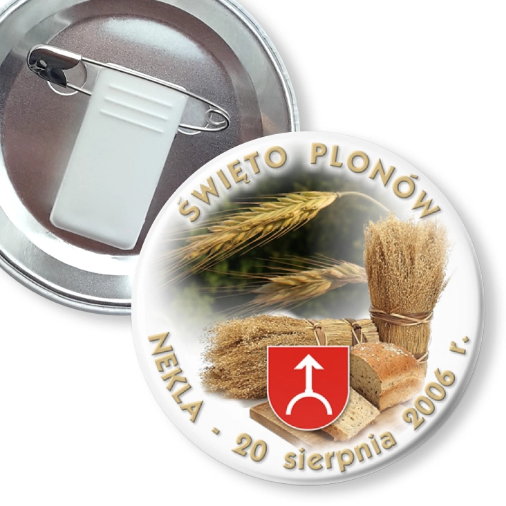 przypinka z żabką i agrafką Święto Plonów 2006