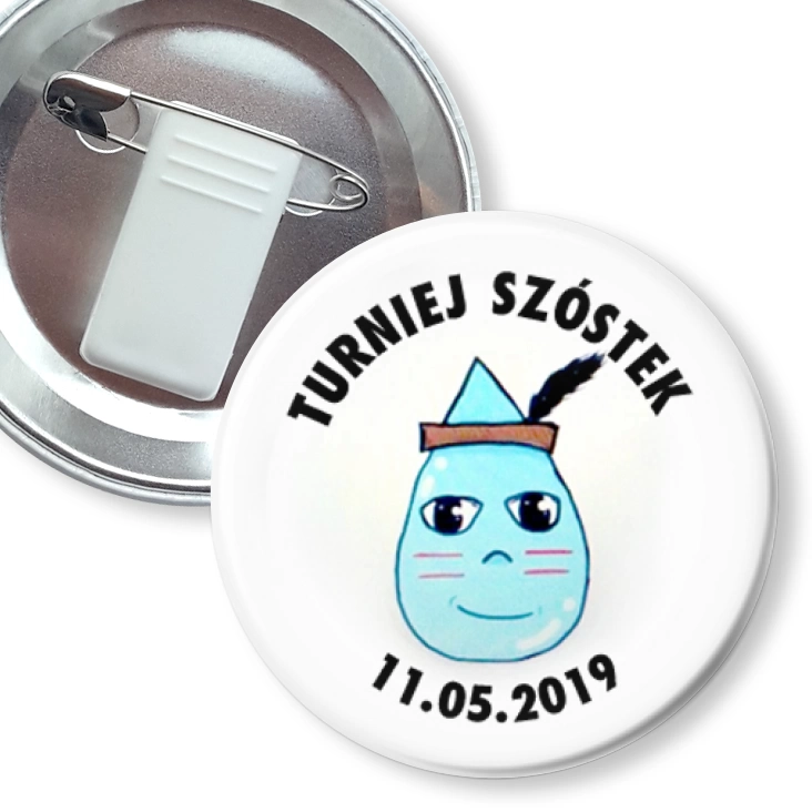 przypinka z żabką i agrafką Turniej szóstek