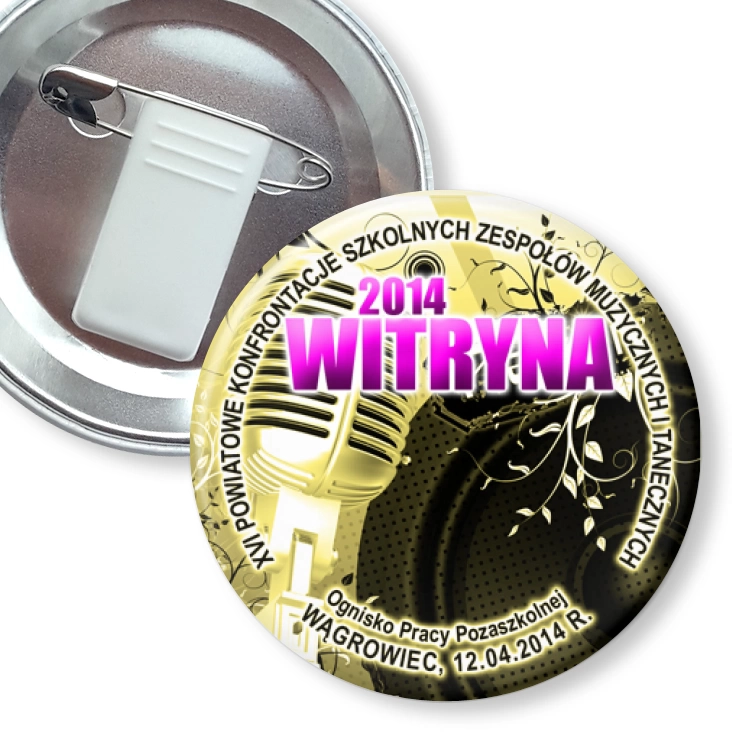 przypinka z żabką i agrafką Witryna 2014