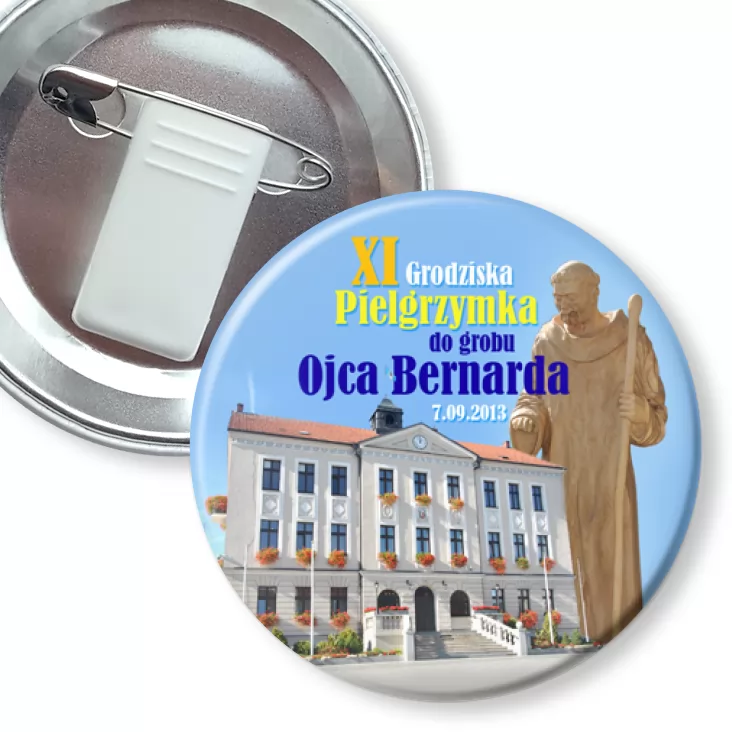 przypinka z żabką i agrafką XI Grodziska Pielgrzymka do grobu Ojca Bernarda