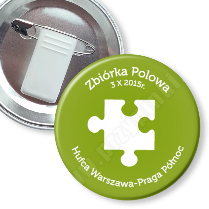 przypinka z żabką i agrafką Zbiórka polowa