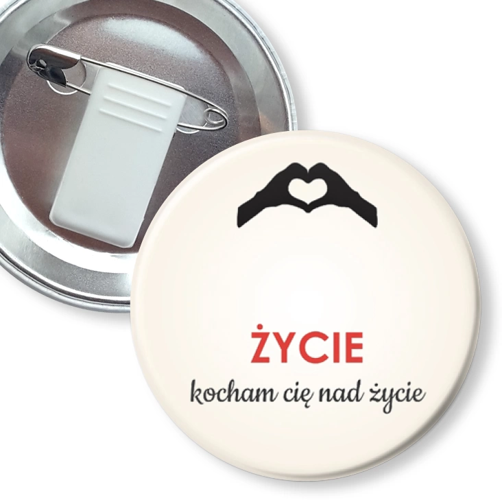 przypinka z żabką i agrafką Życie