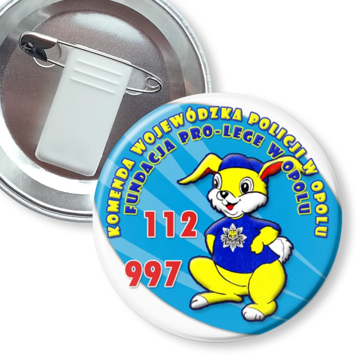 przypinka z żabką i agrafką Policuś A