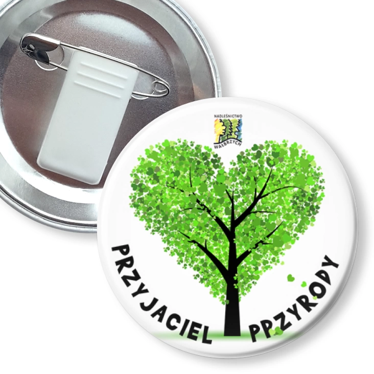 przypinka z żabką i agrafką Przyjaciel Przyrody