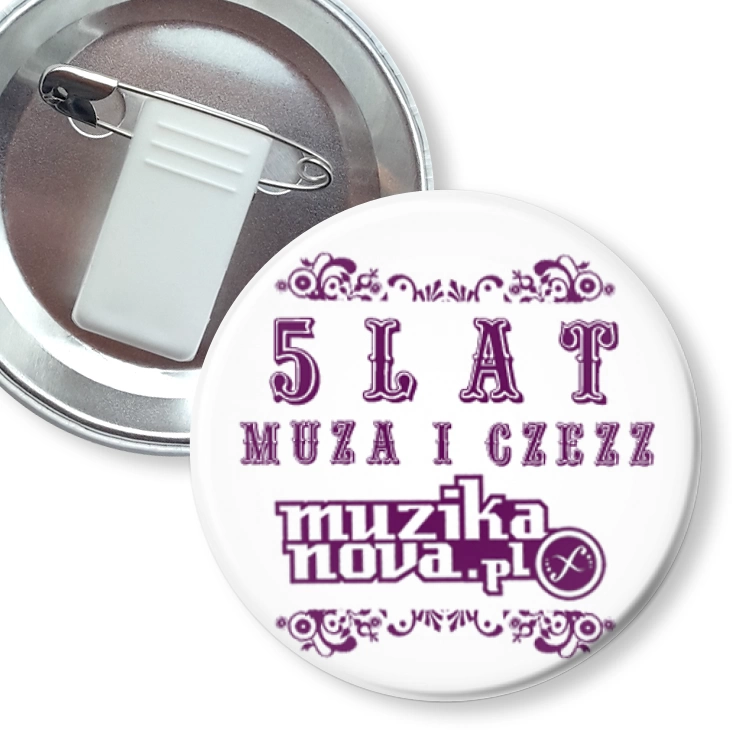przypinka z żabką i agrafką 5 lat Muzikanova.pl