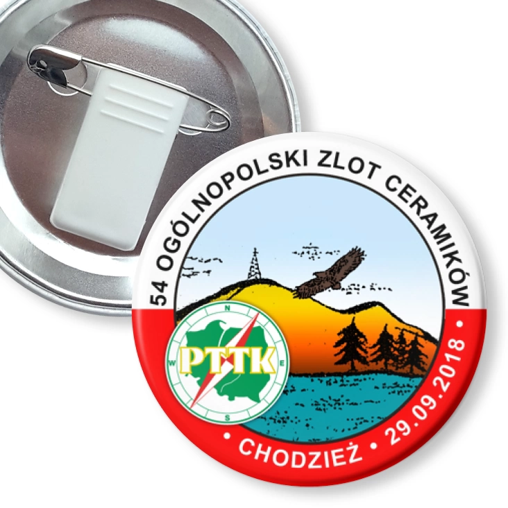 przypinka z żabką i agrafką 54 Ogólnopolski Zlot Ceramików