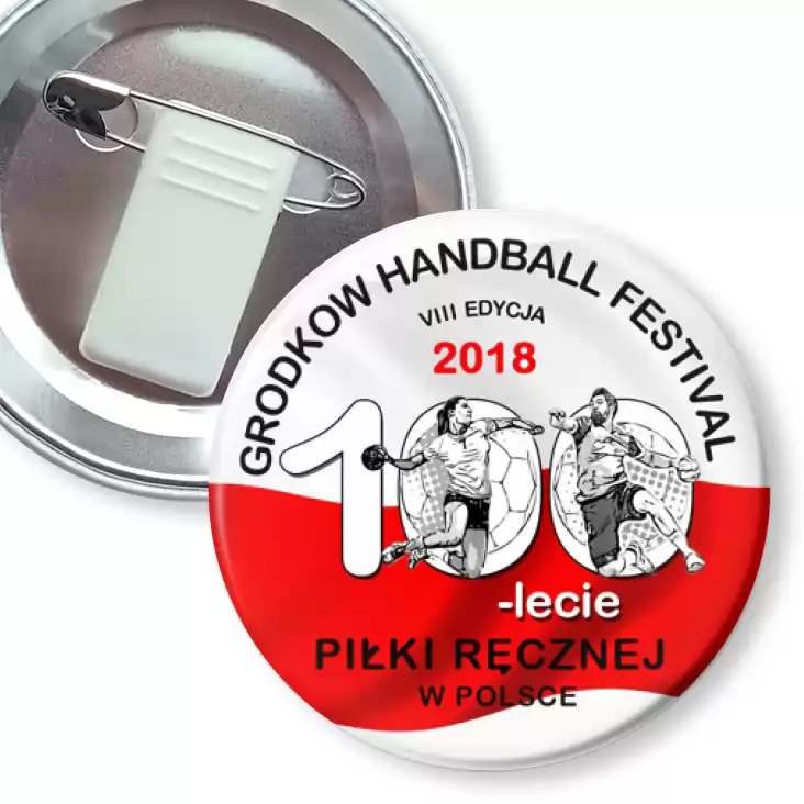 przypinka z żabką i agrafką 8 Grodkow Handball Festival