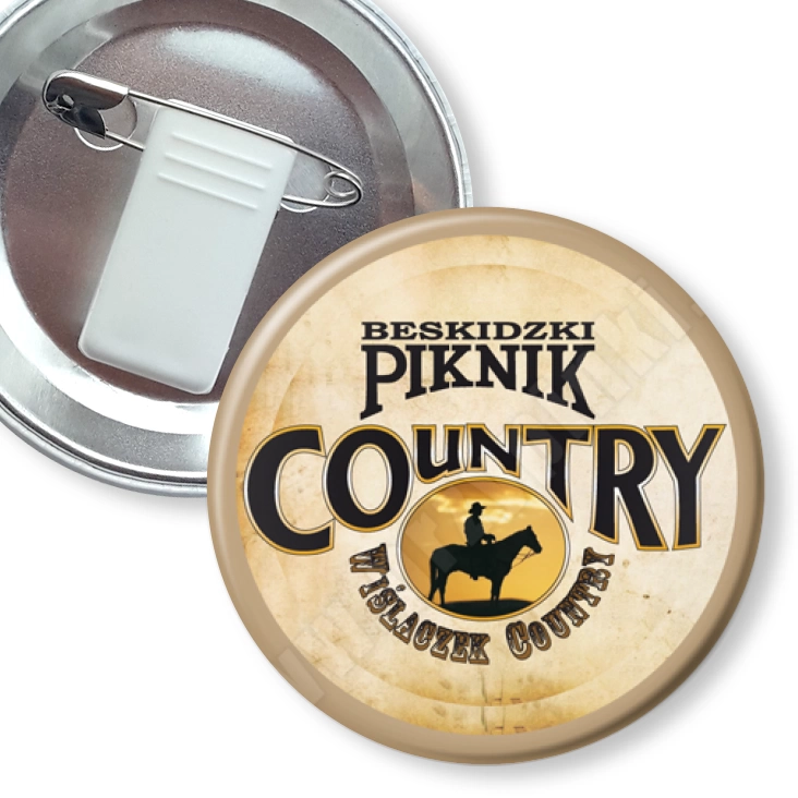 przypinka z żabką i agrafką Beskidzki Piknik Country