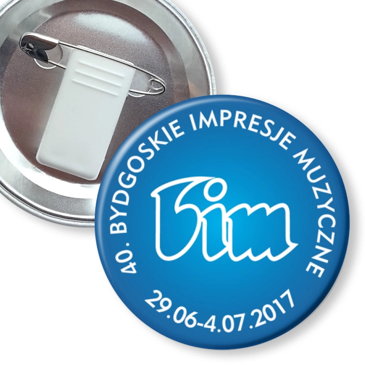 przypinka z żabką i agrafką BIM 2017