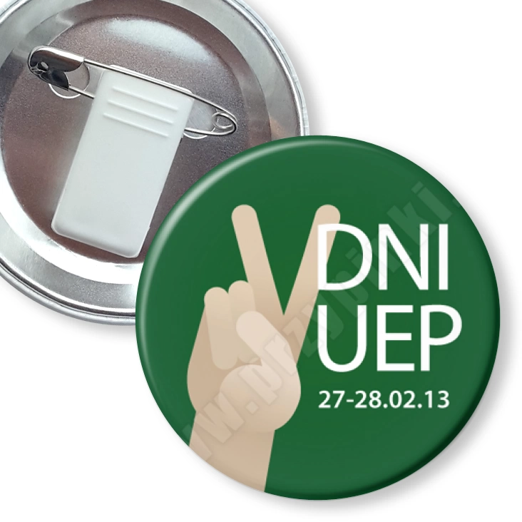 przypinka z żabką i agrafką Dni UEP
