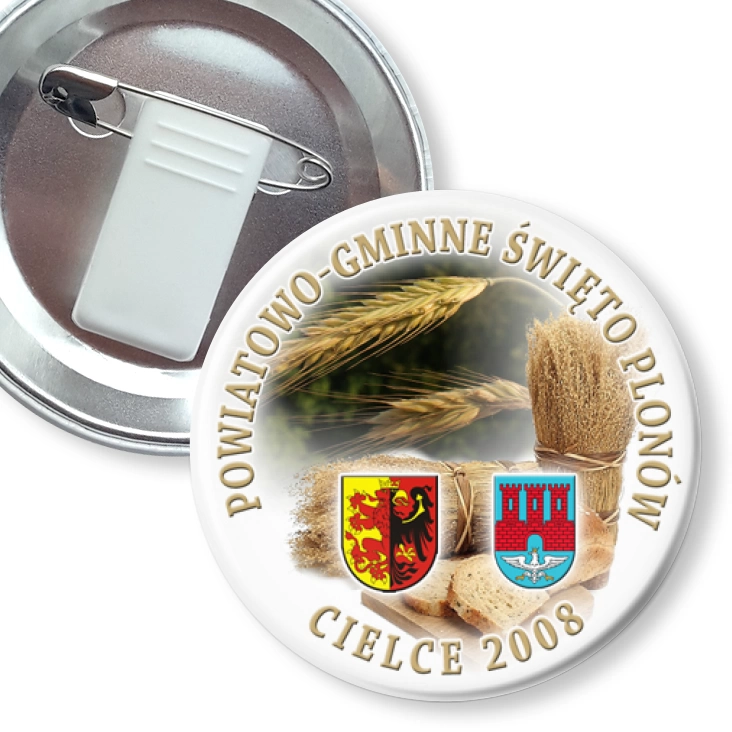 przypinka z żabką i agrafką Dożynki Warta