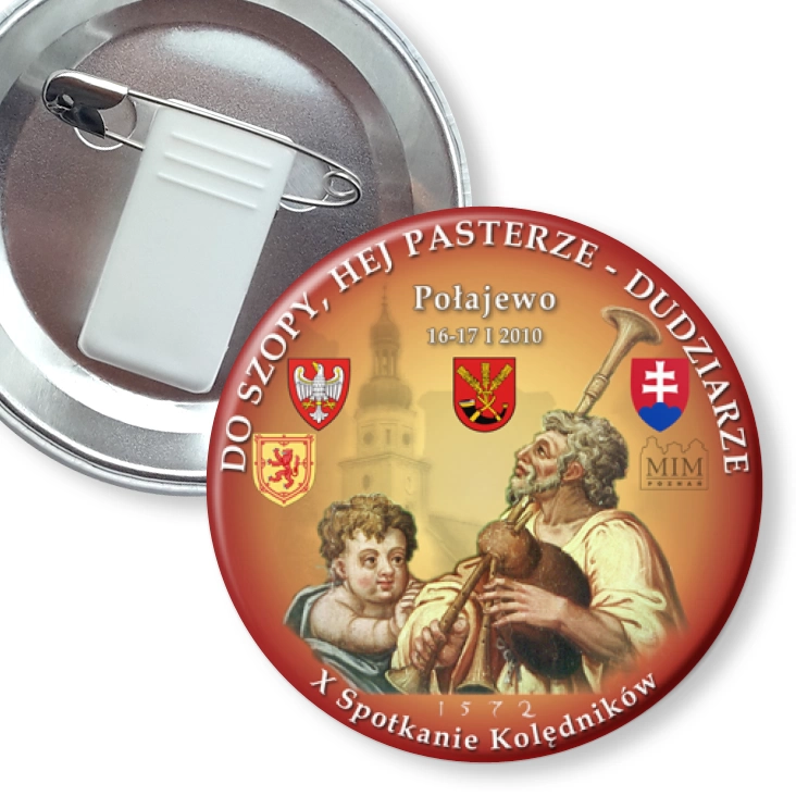 przypinka z żabką i agrafką Dudziarze 2010