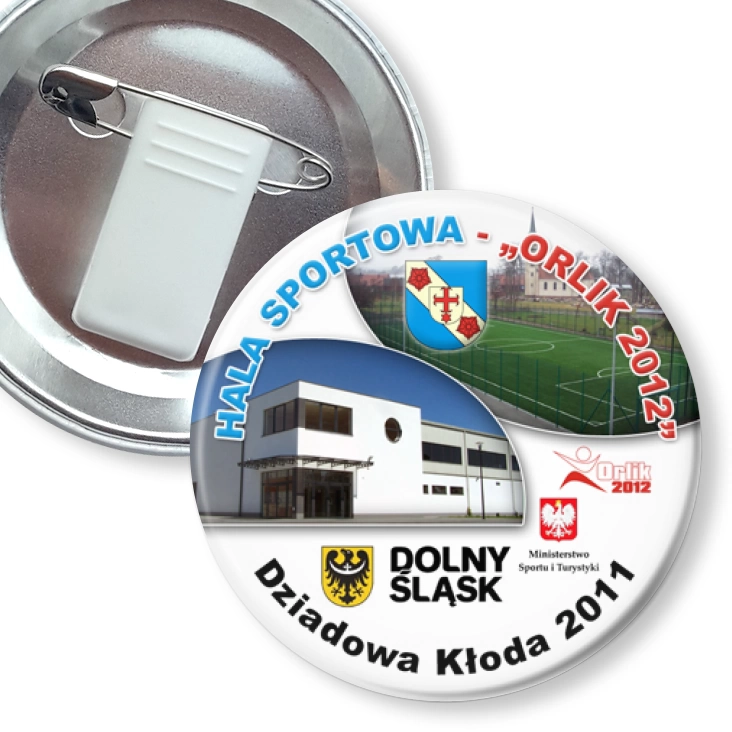 przypinka z żabką i agrafką Dziadowa Kłoda 2011