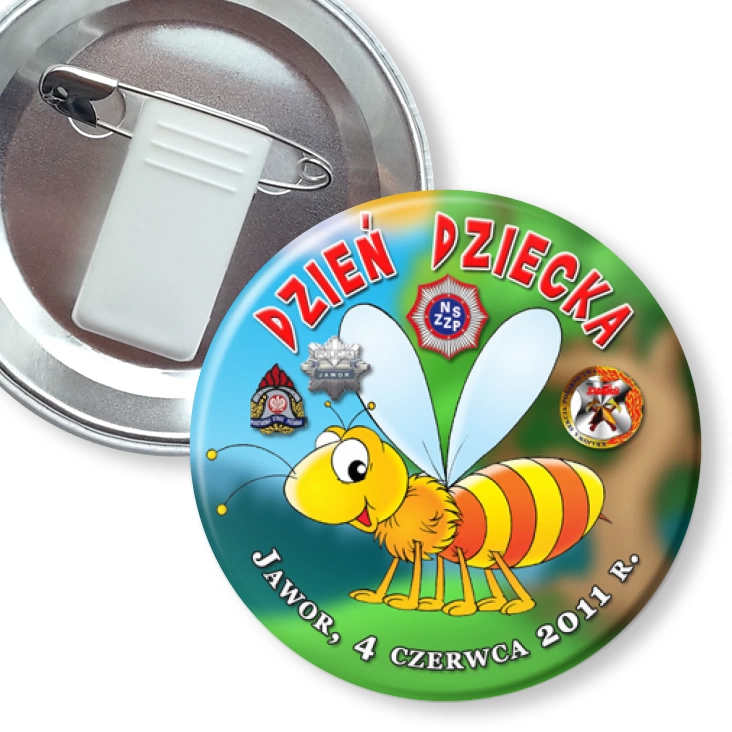 przypinka z żabką i agrafką Dzień Dziecka 2011