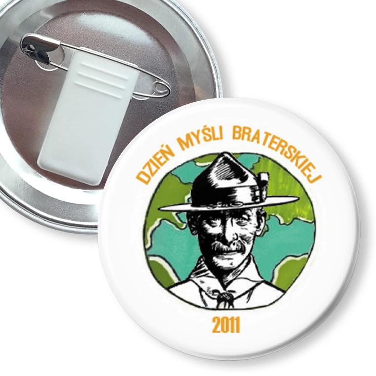 przypinka z żabką i agrafką Dzień Myśli Braterskiej 2011