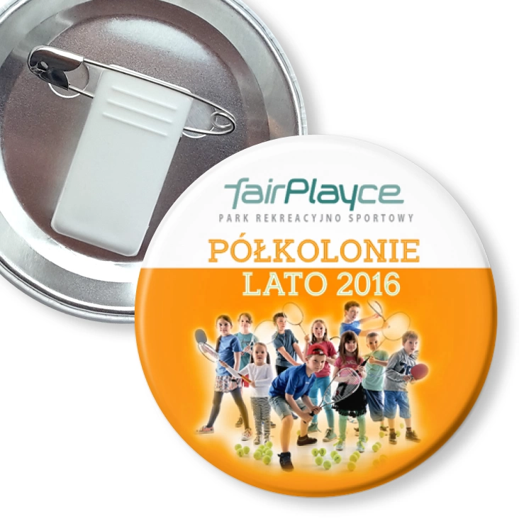 przypinka z żabką i agrafką FairPlayce - Półkolonie 2016
