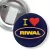 Przypinka z żabką i agrafką I love Rival