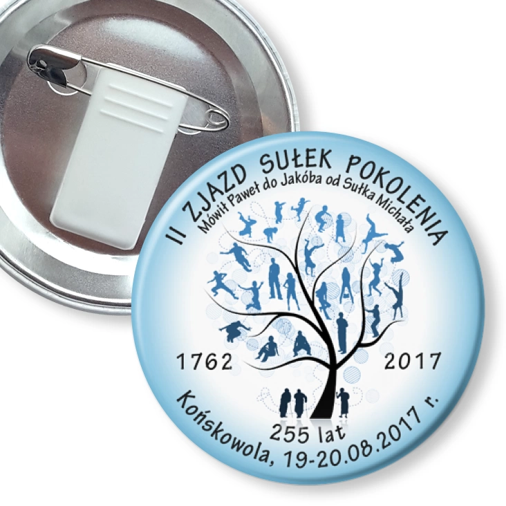 przypinka z żabką i agrafką II ZJAZD Końskowola