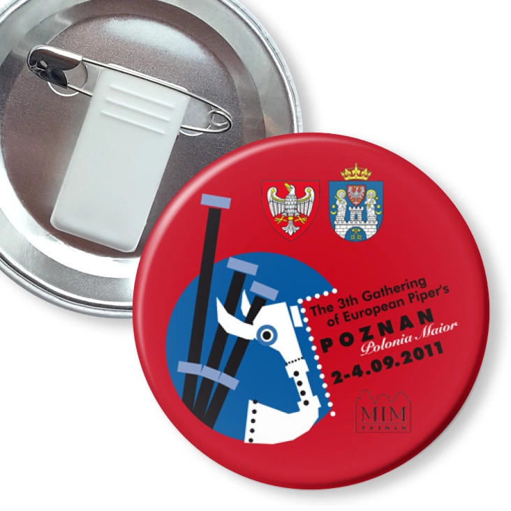 przypinka z żabką i agrafką III Zlot Dudziarzy Europy
