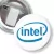 Przypinka z żabką i agrafką Intel