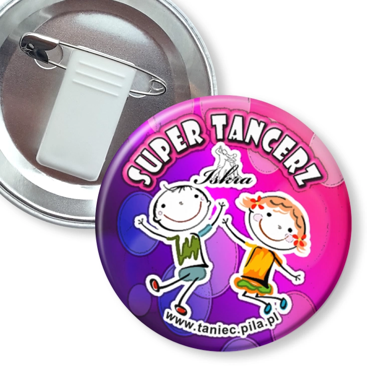 przypinka z żabką i agrafką Iskra - Super Tancerz