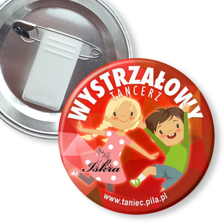 przypinka z żabką i agrafką Iskra - Wystrzałowy Tancerz