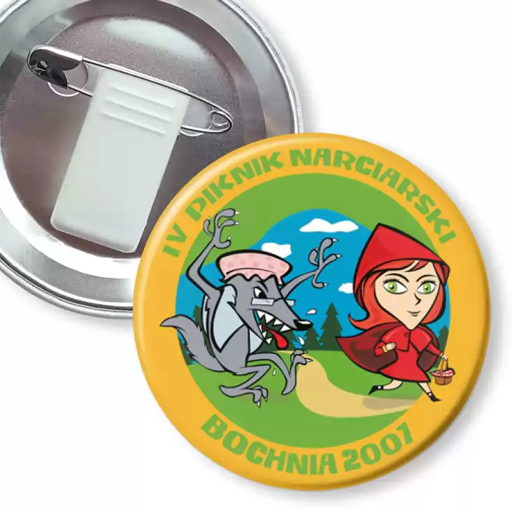 przypinka z żabką i agrafką IV Piknik Narciarski - Bochnia 2007