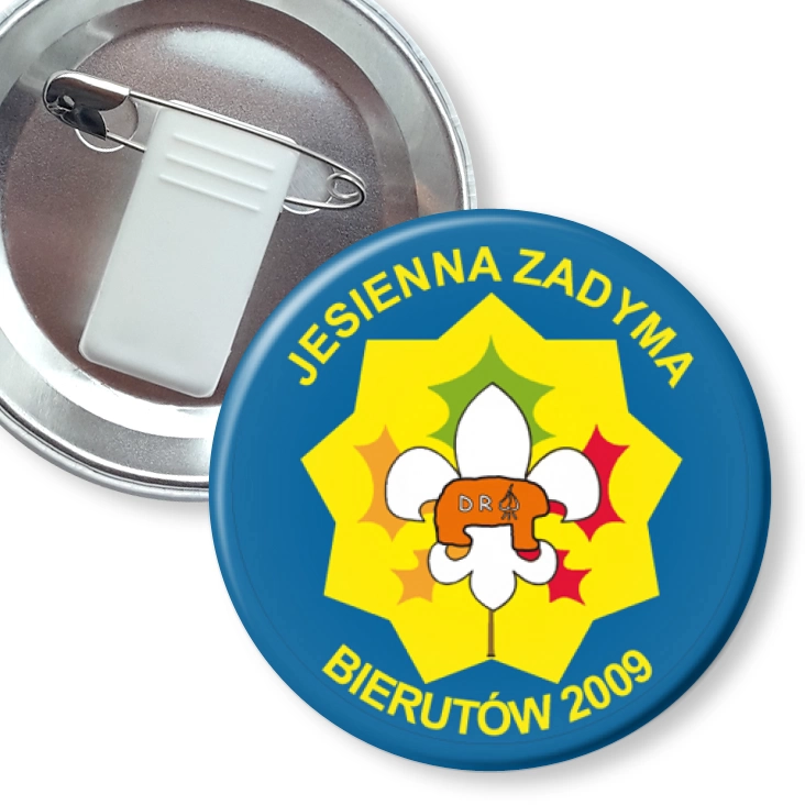 przypinka z żabką i agrafką Jesienna zadyma