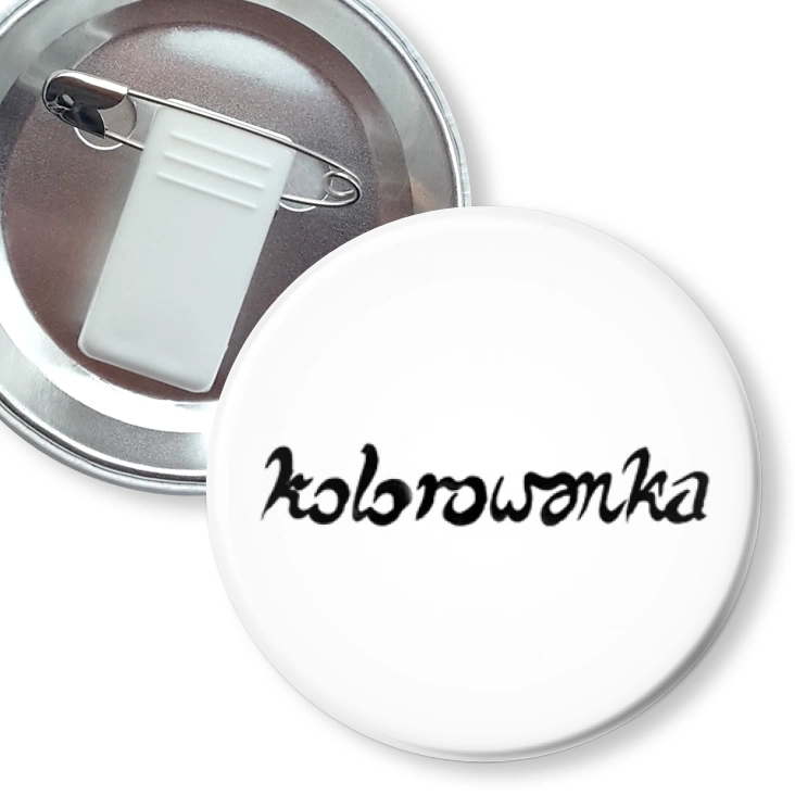 przypinka z żabką i agrafką Kolorowanka